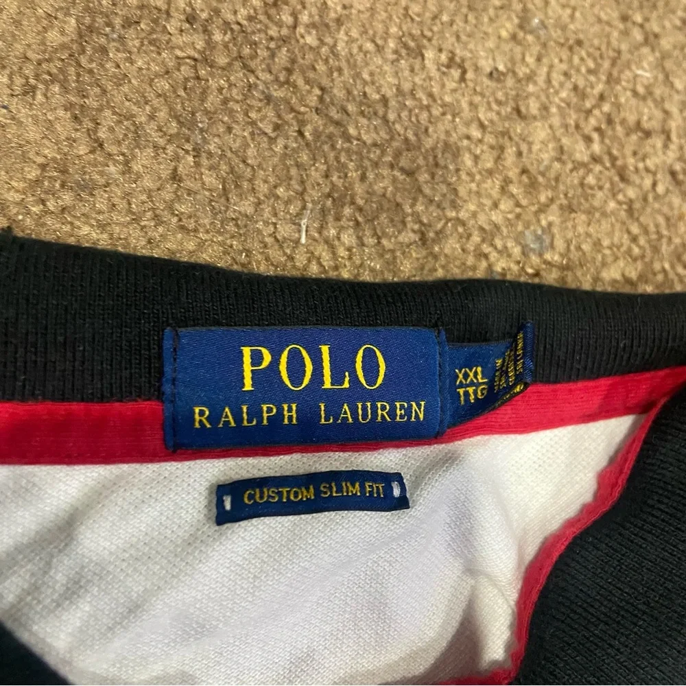 Polo Ralph Lauren Mens White Gold Red Slim Fit Polo Top Crest Big Pony #1 XXL